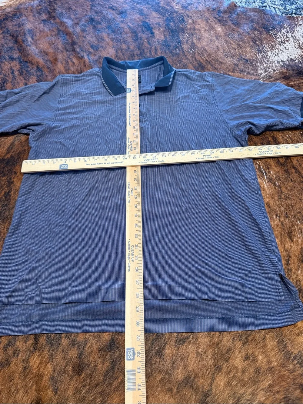 Vintage Nike Golf Polo Shirt Men’s XL Blue Pinstripe Nike XL Shield Logo Clubs